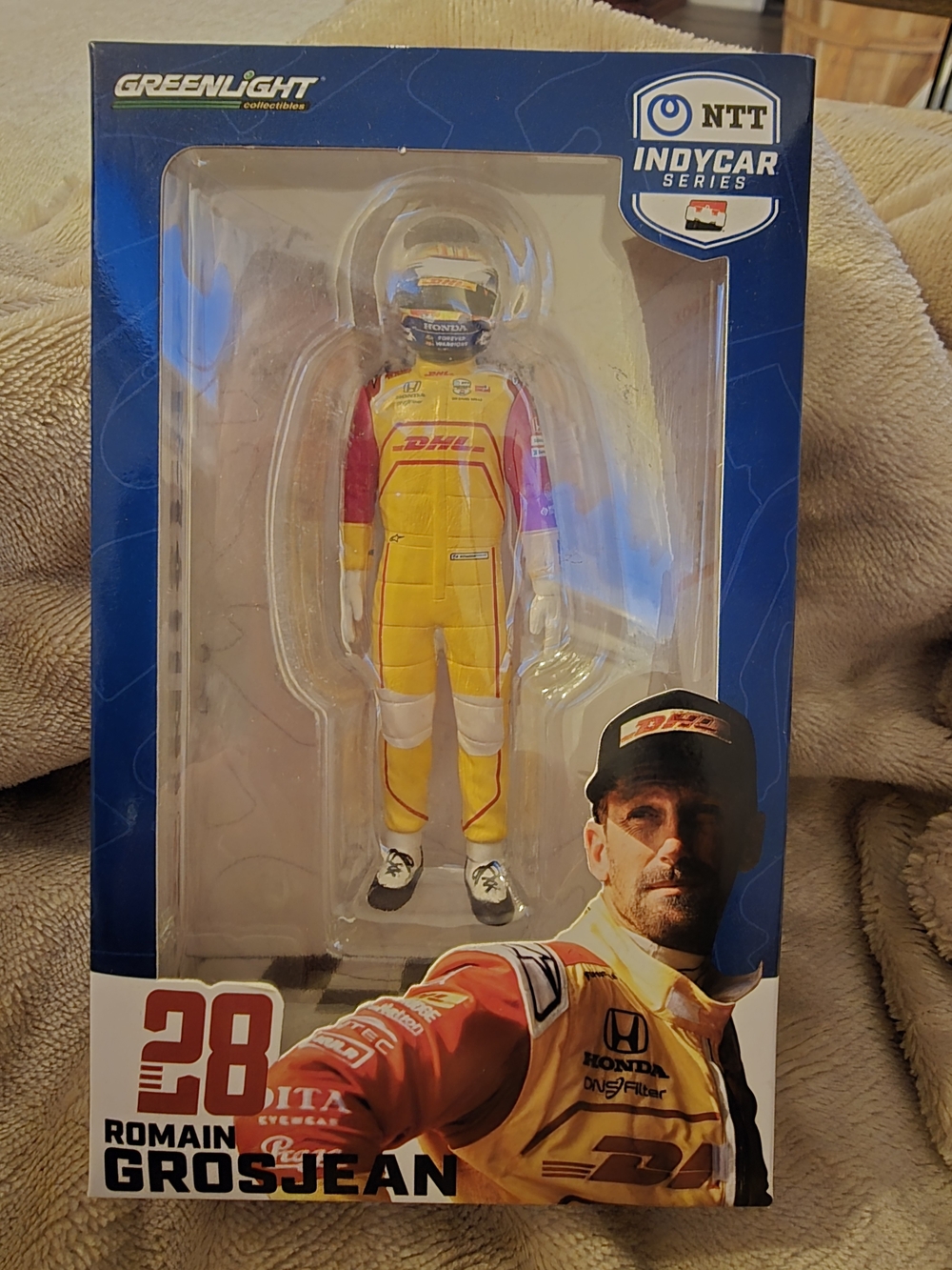 Romain Grosjean Figure - Yellow & Red Racing Suit